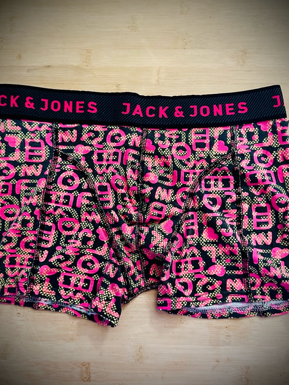 Jack & Jones Kids Black & Pink Patterned Boxer Briefs